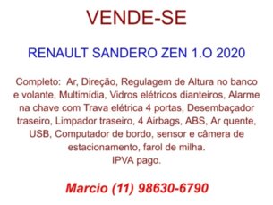 Foto 7 - Renault Sandero Sandero 1.0 Zen manual