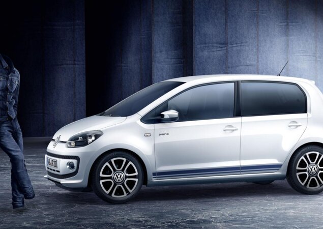 O novo VW jeans up! (foto) possui detalhes exclusivos na carroceria