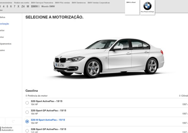 Já é possível configurar os modelos da BMw no site da marca