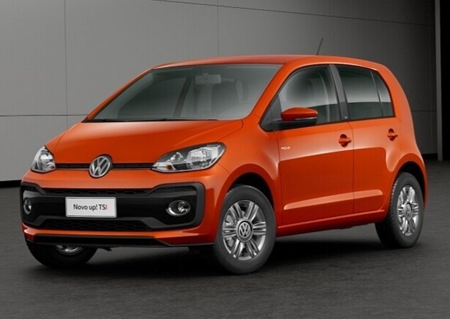 6. Volkswagen up! TSI. Consumo: 10 km/l na cidade e 11,5 km/l na estrada (etanol) / 14,3 km/l na cidade e 16,3 km/l na estrada