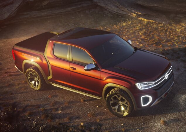 Maior que a Amarok, ela é construída sobre a mesma plataforma MQB do Golf